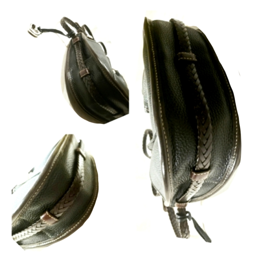 SOLD Brighton Leather Black Chocolate Shoulder Crossbody Bag Felicity - Picture 8 of 9
